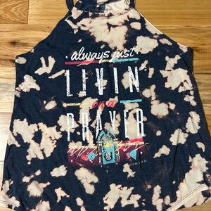 Graphic Sleeveless Top - Navy and Cream